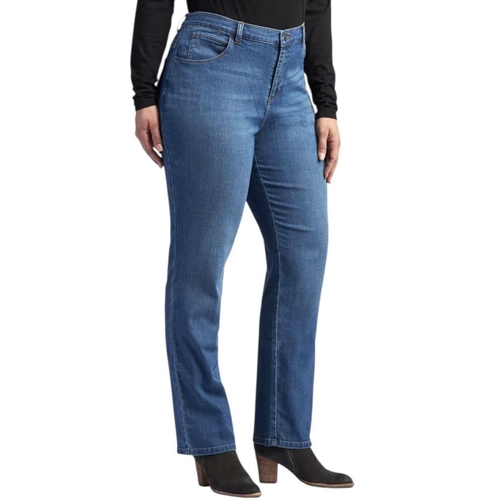 Lee Ultra Lux Plus Jeans Womens 30W Medium Blue Relaxed Crop High Rise Denim - Picture 14 of 14